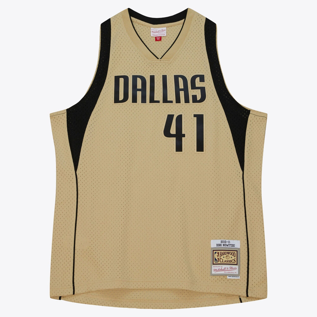 Dallas Mavericks Dirk Nowitzki 2010 Swingman Jersey - Khaki product image 3, provided for visual reference and product