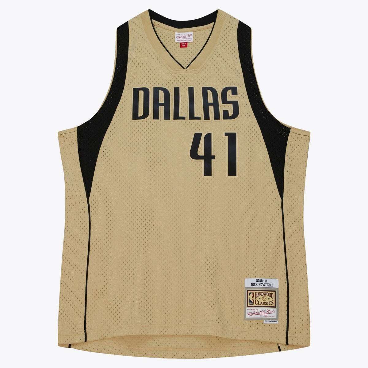 Dallas Mavericks Dirk Nowitzki 2010 Swingman Jersey - Khaki product image 3, provided for visual reference and product
