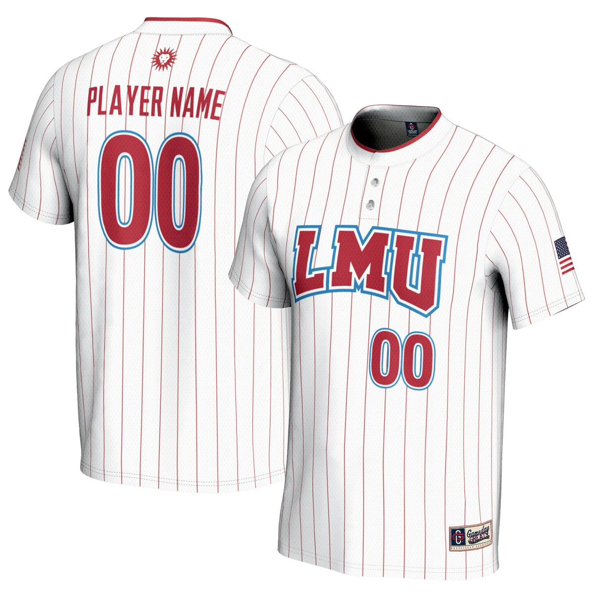 Loyola Marymount Lions NIL Pick-A-Player Softball Lightweight Jersey - White product image 1, provided for visual reference