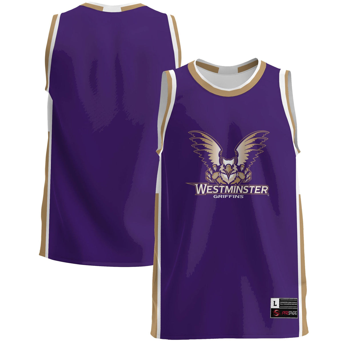 Westminster Griffins Lightweight Basketball Jersey - Blue product image 2, provided for visual reference and product detail