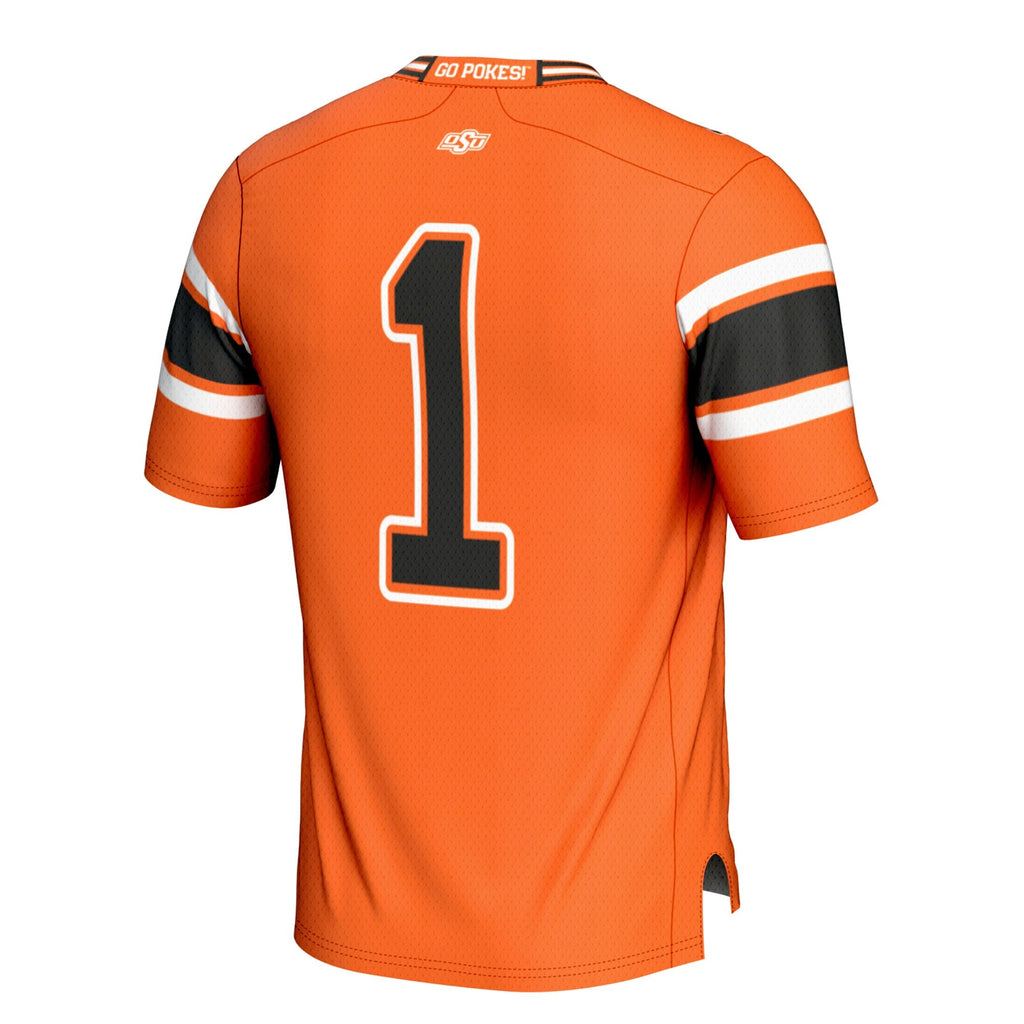 #1 Oklahoma State Cowboys Football Jersey - Orange product image 4, provided for visual reference and product detail review