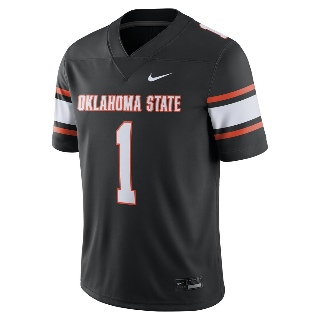 #1 Black Oklahoma State Cowboys Game Jersey product image 3, provided for visual reference and product detail review
