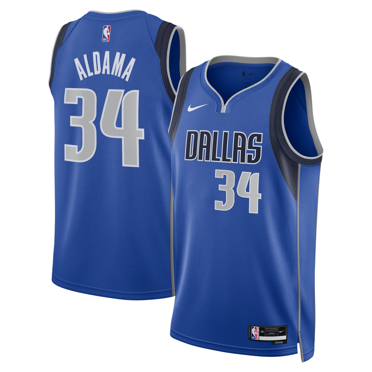 Dallas Mavericks Icon Edition Swingman Jersey - Blue - Santi Aldama product image 2, provided for visual reference and