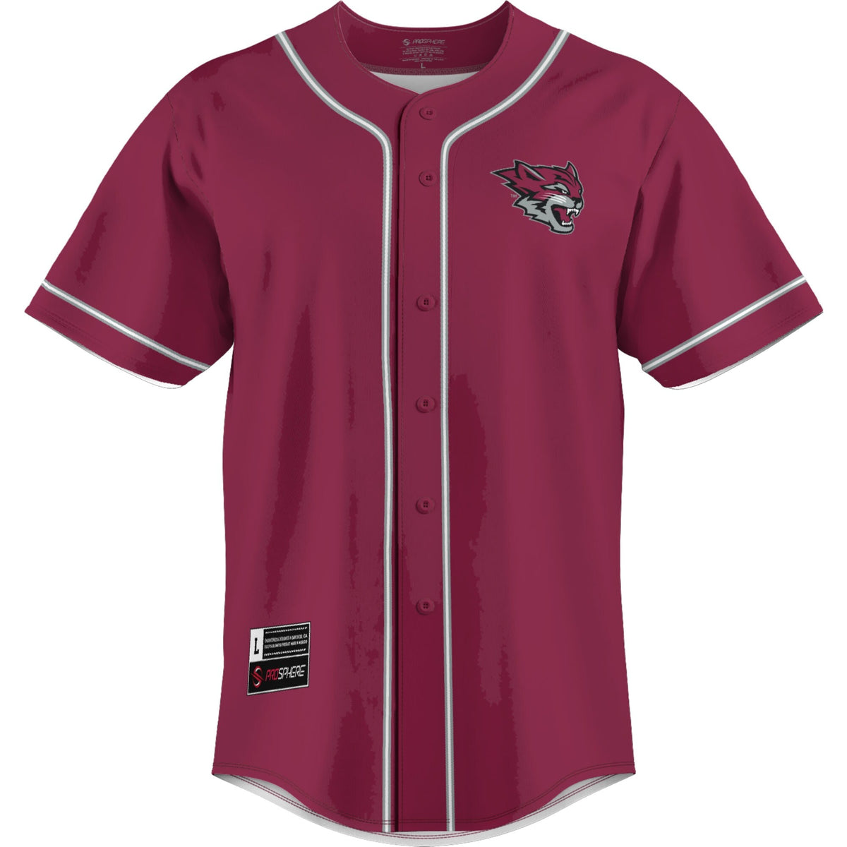 Cal State Chico Wildcats Lightweight Baseball Jersey - Cardinal product image 3, provided for visual reference and product