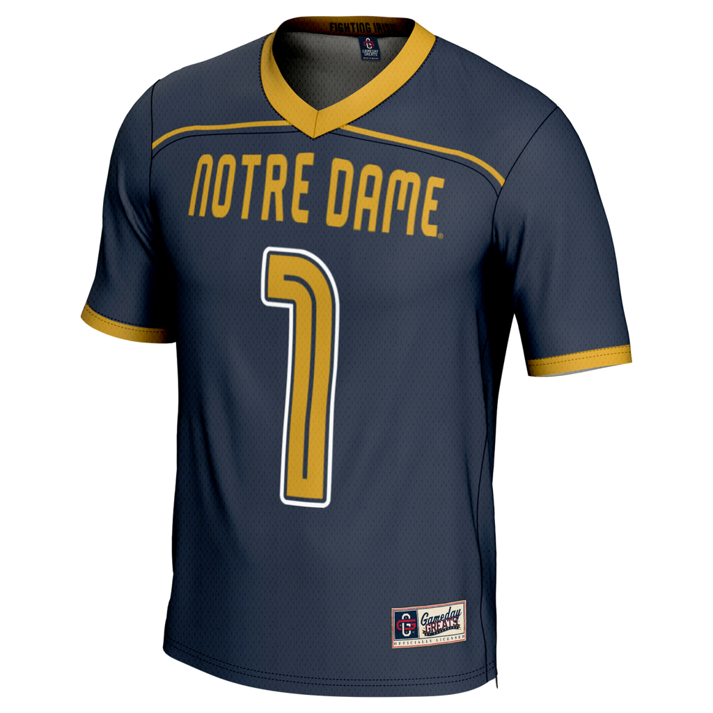 #1 Notre Dame Fighting Irish Lightweight Lacrosse Fashion Jersey - Navy product image 3, provided for visual reference and