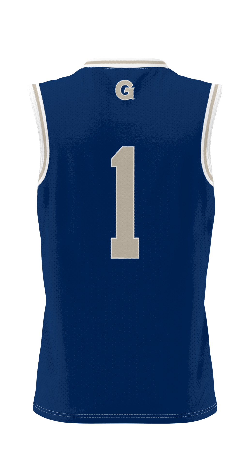 #1 Georgetown Hoyas Lightweight Basketball Jersey - Navy product image 4, provided for visual reference and product detail