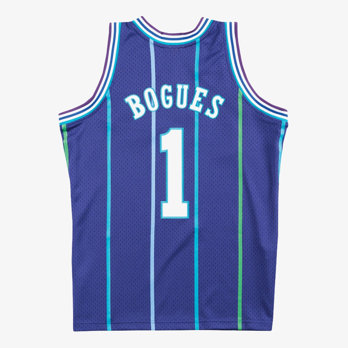Charlotte Hornets Muggsy Bogues 1994 Swingman Alternate Authentic Jersey - Purple product image 4, provided for visual
