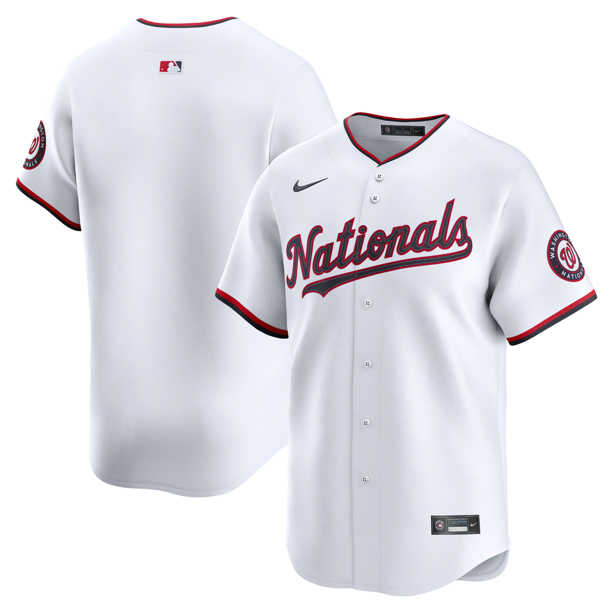 Washington Nationals White Home Limited Jersey product image 1, provided for visual reference and product detail review