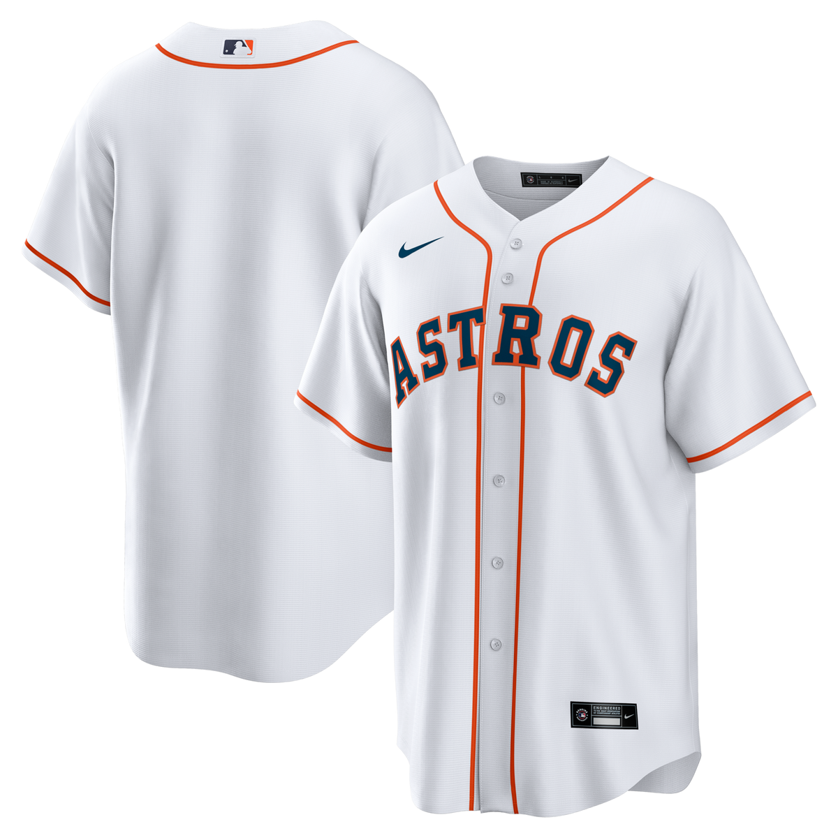 Houston Astros White Home Big & Tall Replica Jersey product image 2, provided for visual reference and product detail review