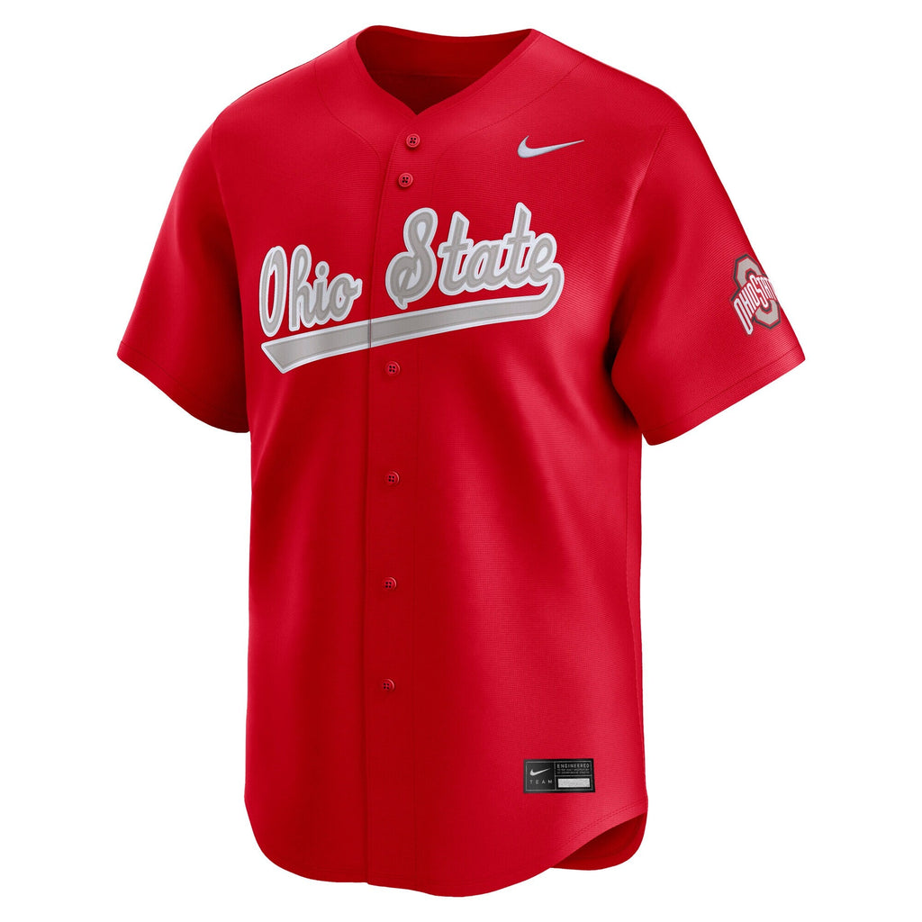 Scarlet Ohio State Buckeyes Baseball Limited Jersey product image 3, provided for visual reference and product detail review