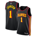 Atlanta Hawks Statement Edition Swingman Jersey - Black - Jalen Johnson product image 1, provided for visual reference and