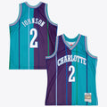 Charlotte Hornets Larry Johnson 1992 Split Swingman Jersey product image 1, provided for visual reference and product detail