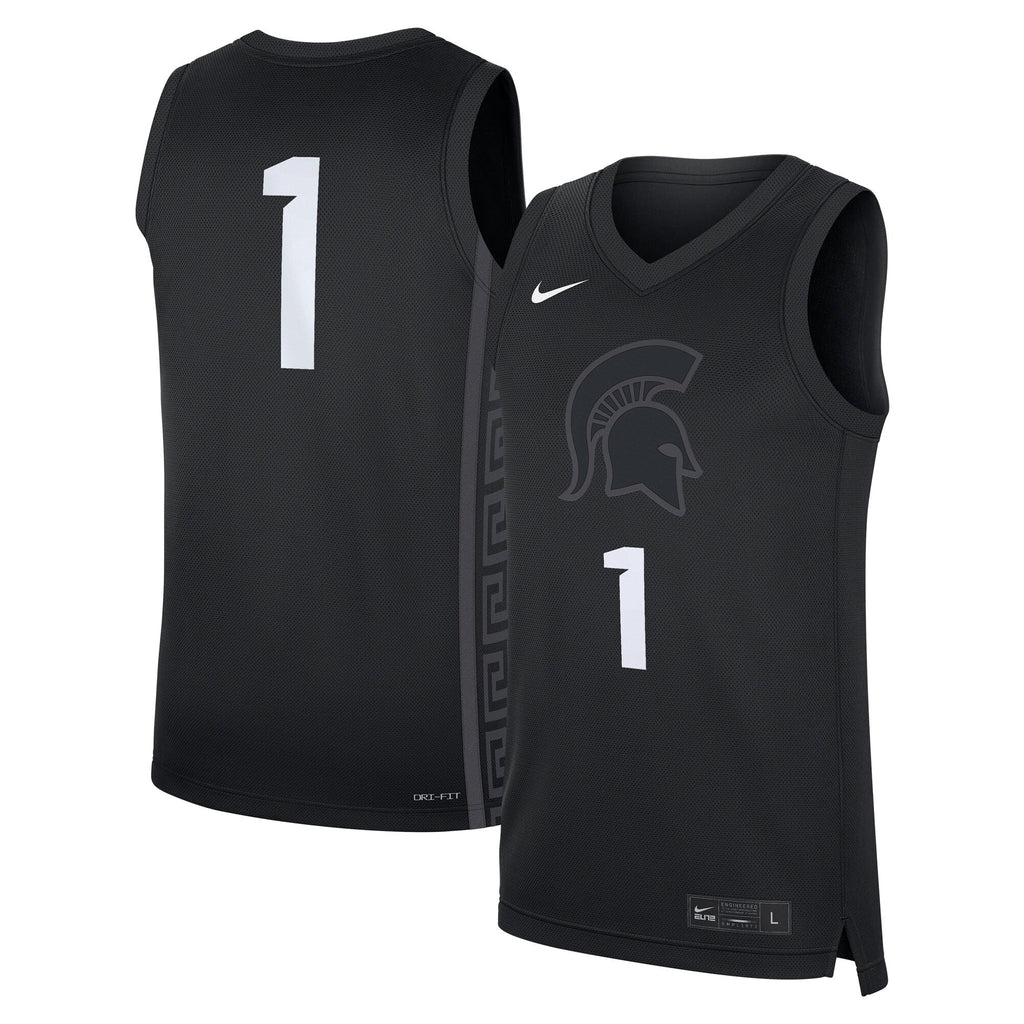 #1 Black Michigan State Spartans Alternate Replica Jersey product image 2, provided for visual reference and product detail