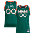 Miami Hurricanes NIL Pick-A-Player Basketball Jersey - Green product image 1, provided for visual reference and product