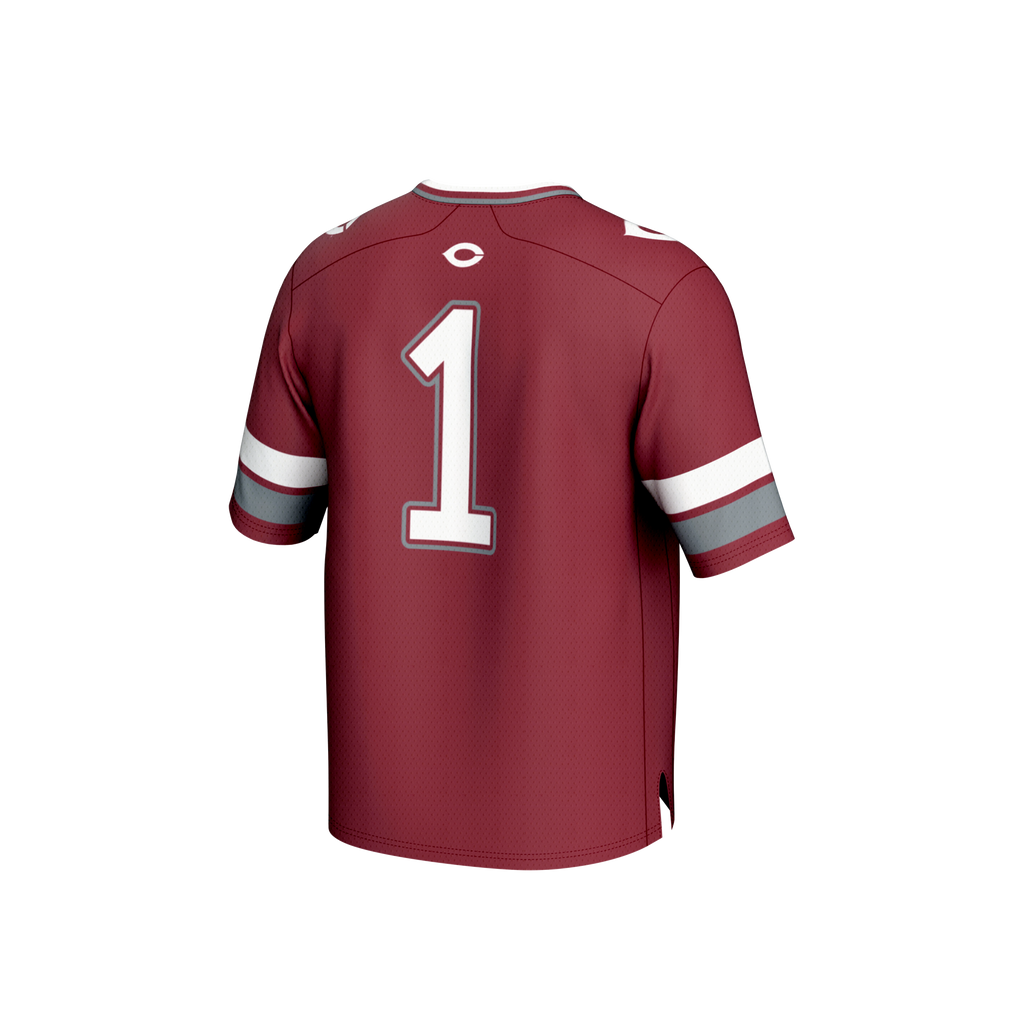 #1 UChicago Maroons Lightweight Collegiate Football Fashion Jersey - Maroon product image 4, provided for visual reference