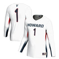 #1 Howard Bison Lightweight Volleyball Jersey - White product image 1, provided for visual reference and product detail