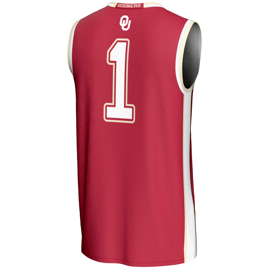 #1 Oklahoma Sooners Lightweight Basketball Jersey - Crimson product image 4, provided for visual reference and product