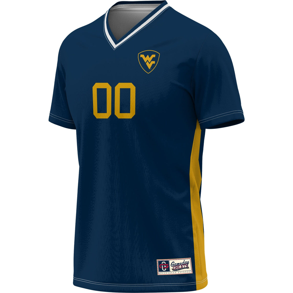 West Virginia Mountaineers Pick-A-Player NIL Lightweight Soccer Jersey - Navy product image 3, provided for visual reference
