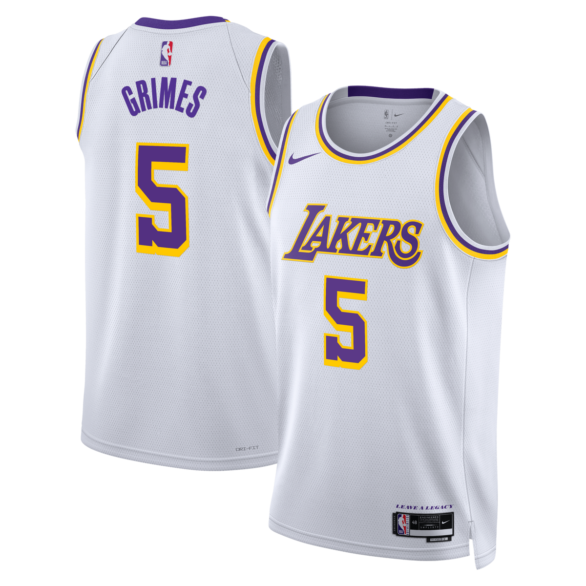 Los Angeles Lakers Association Edition Edition Swingman Jersey - White - Quentin Grimes product image 1, provided for visual
