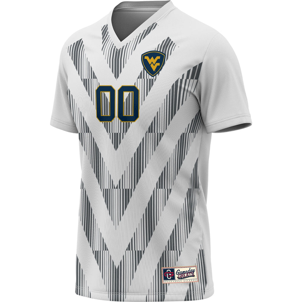 West Virginia Mountaineers Pick-A-Player NIL Lightweight Soccer Jersey - White product image 3, provided for visual