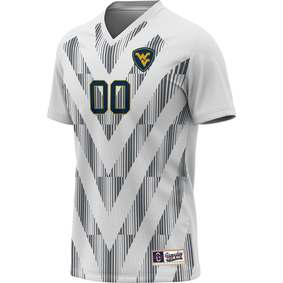 West Virginia Mountaineers Pick-A-Player NIL Lightweight Soccer Jersey - White product image 3, provided for visual
