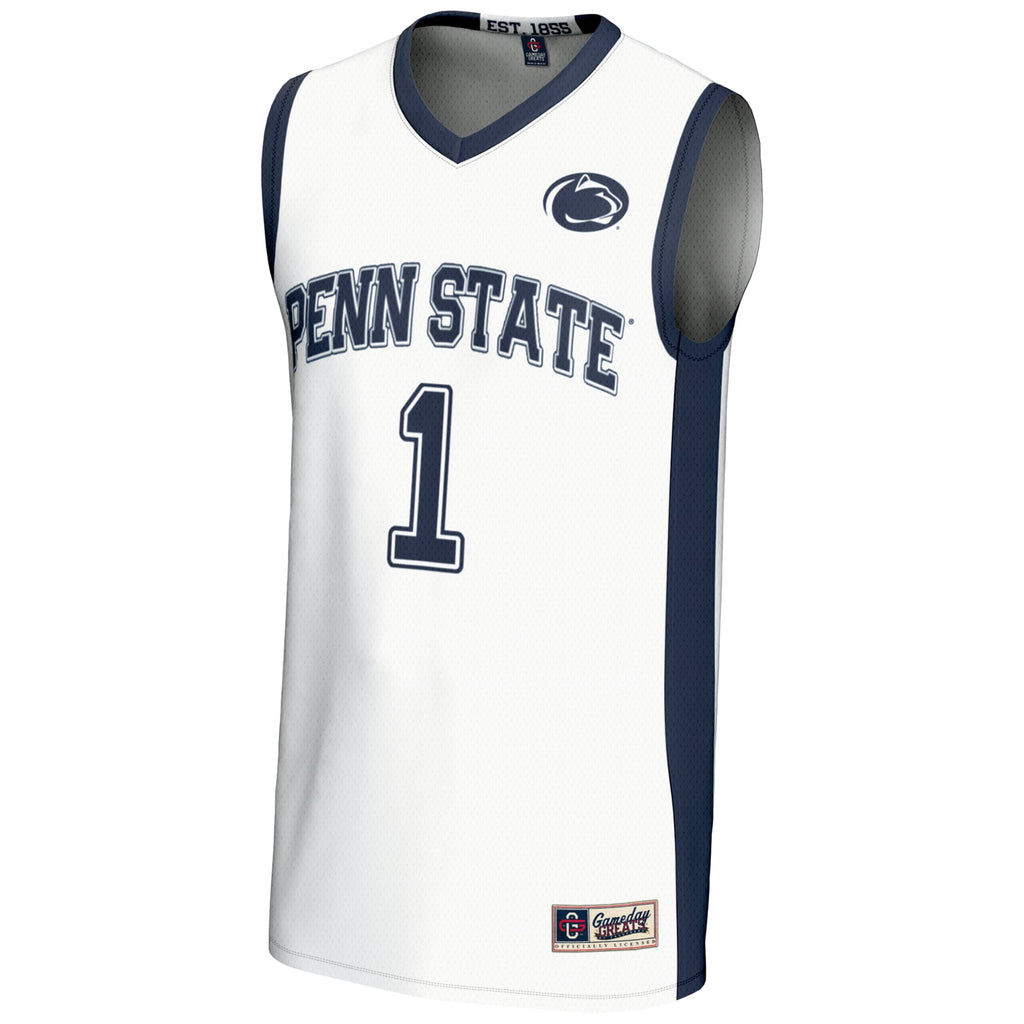 #1 Penn State Nittany Lions Lightweight Basketball Jersey - White product image 3, provided for visual reference and product