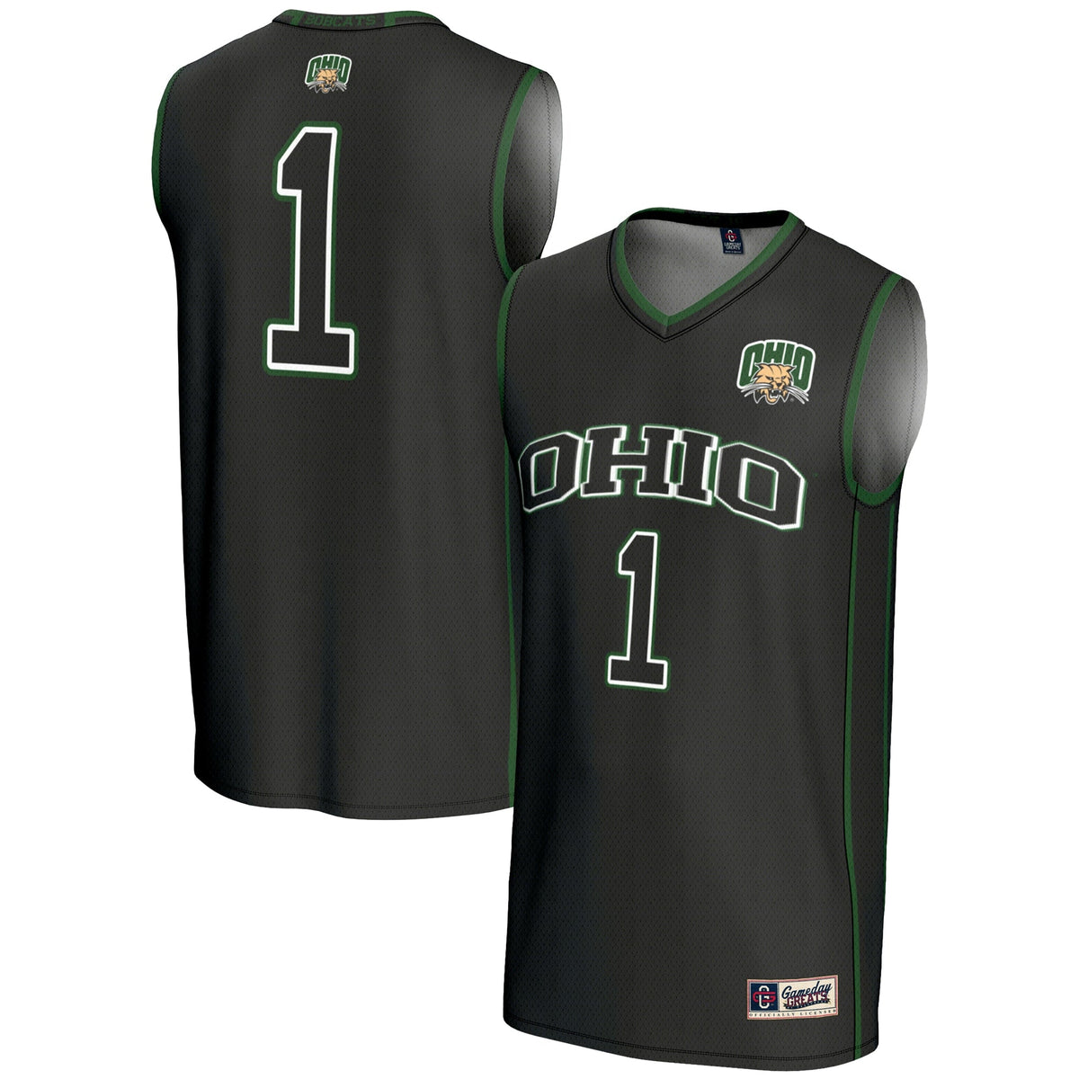 #1 Ohio Bobcats Lightweight Basketball Jersey - Black product image 2, provided for visual reference and product detail