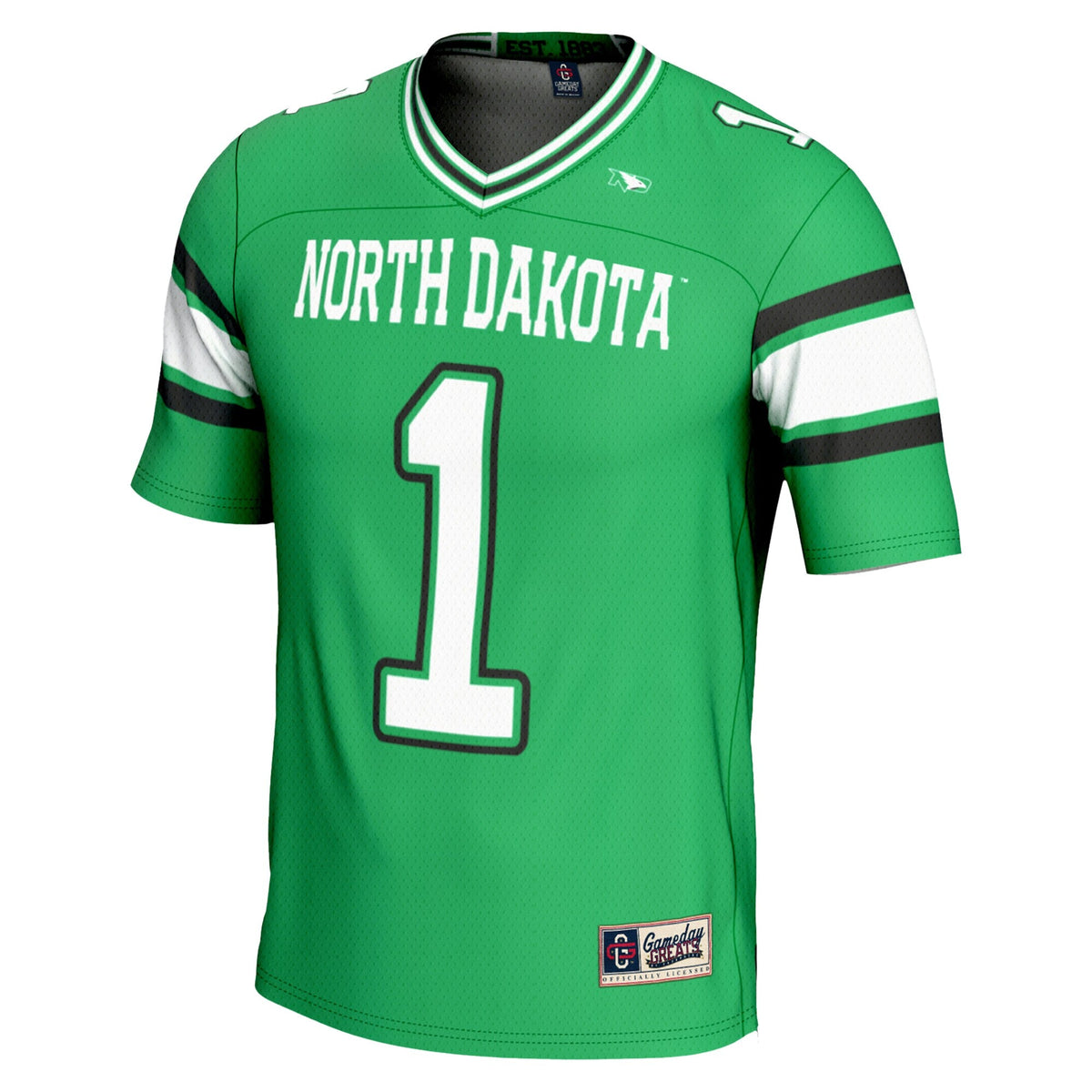 #1 North Dakota Endzone Football Jersey - Kelly Green product image 3, provided for visual reference and product detail