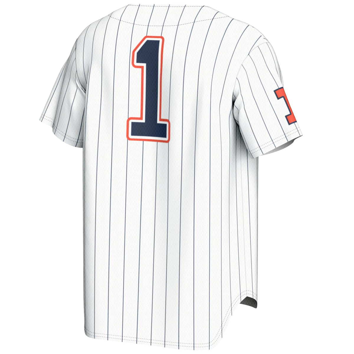 #1 Illinois Fighting Illini Lightweight Baseball Jersey - White product image 4, provided for visual reference and product
