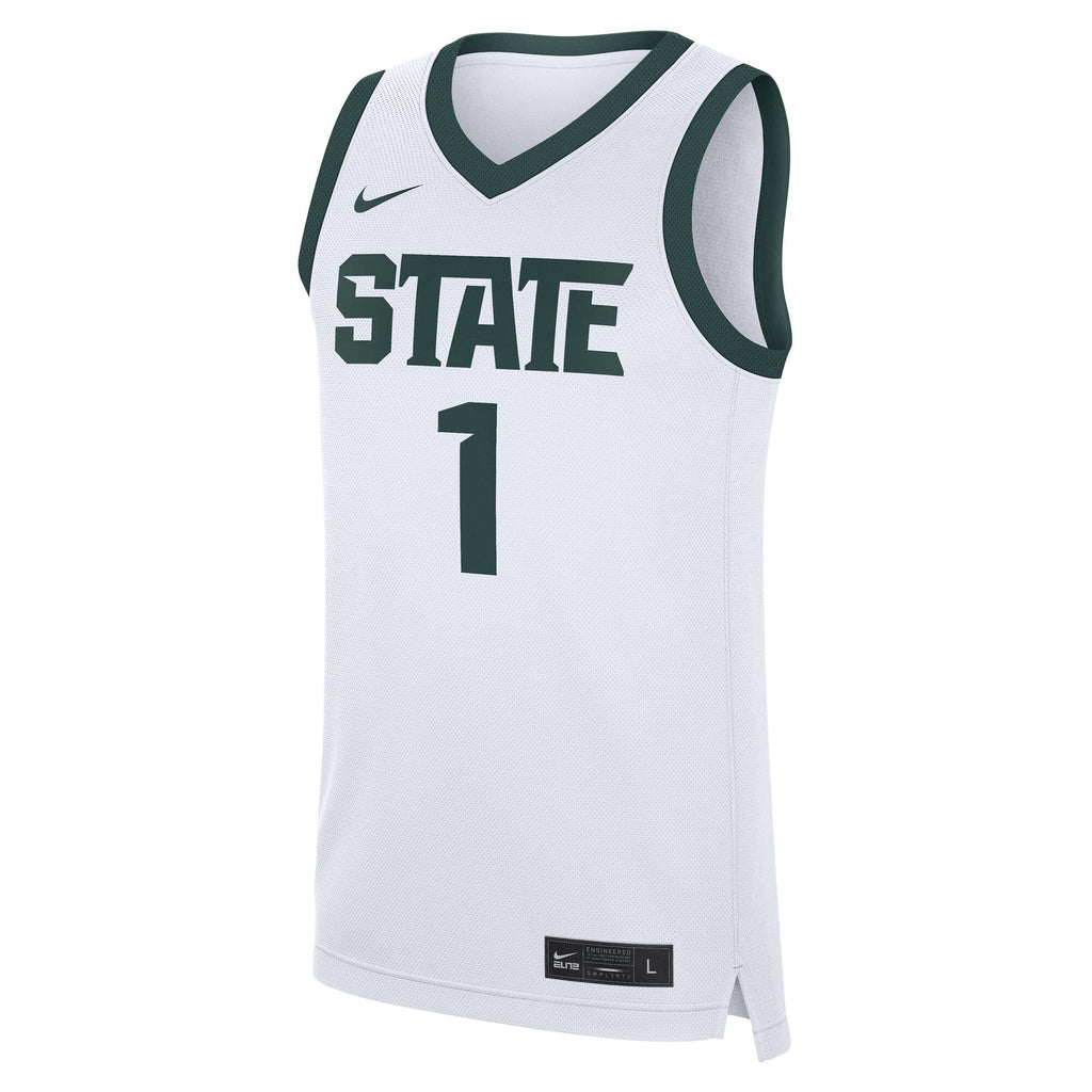 #1 Michigan State Spartans Home Replica Jersey - White product image 3, provided for visual reference and product detail