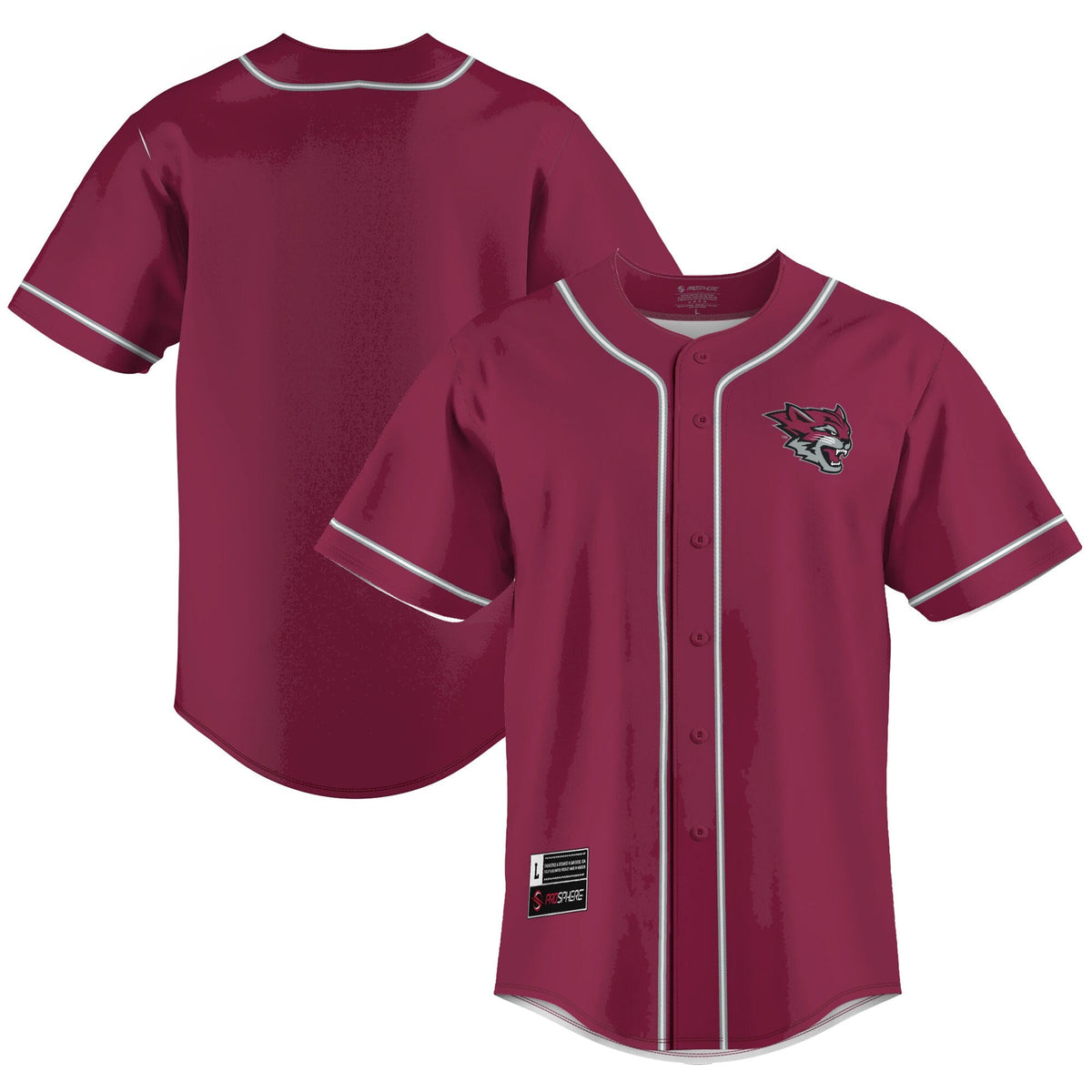 Cal State Chico Wildcats Lightweight Baseball Jersey - Cardinal product image 1, provided for visual reference and product