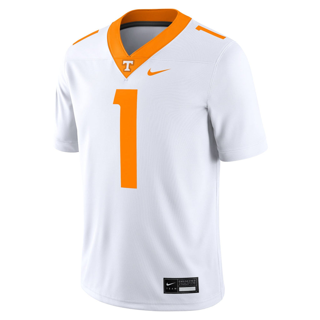 #1 White Tennessee Volunteers Game Jersey product image 3, provided for visual reference and product detail review