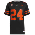 #24 Black Miami Hurricanes Premier Strategy Jersey product image 1, provided for visual reference and product detail review