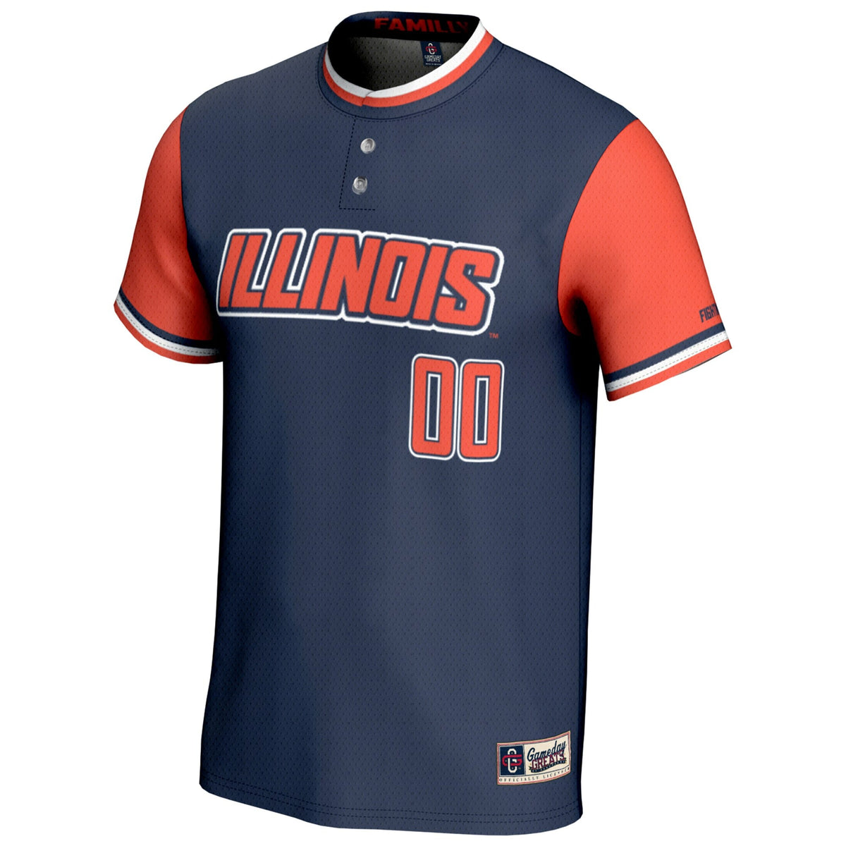 Illinois Fighting Illini NIL Pick-A-Player Lightweight Softball Jersey - Navy product image 3, provided for visual reference