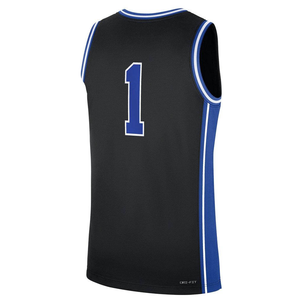 #1 Black Duke Blue Devils Alternate Replica Jersey product image 4, provided for visual reference and product detail review