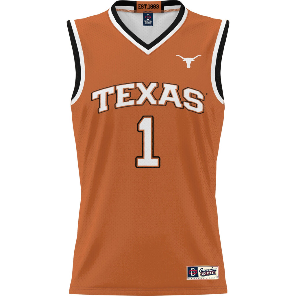 #1 Texas Longhorns Lightweight Collegiate Basketball Jersey - Texas Orange product image 3, provided for visual reference