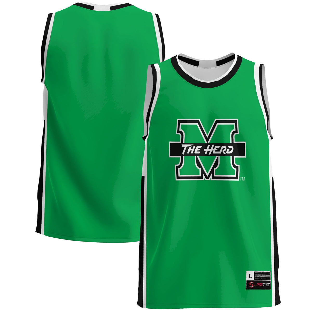 Marshall Thundering Herd Lightweight Basketball Jersey - Green product image 2, provided for visual reference and product