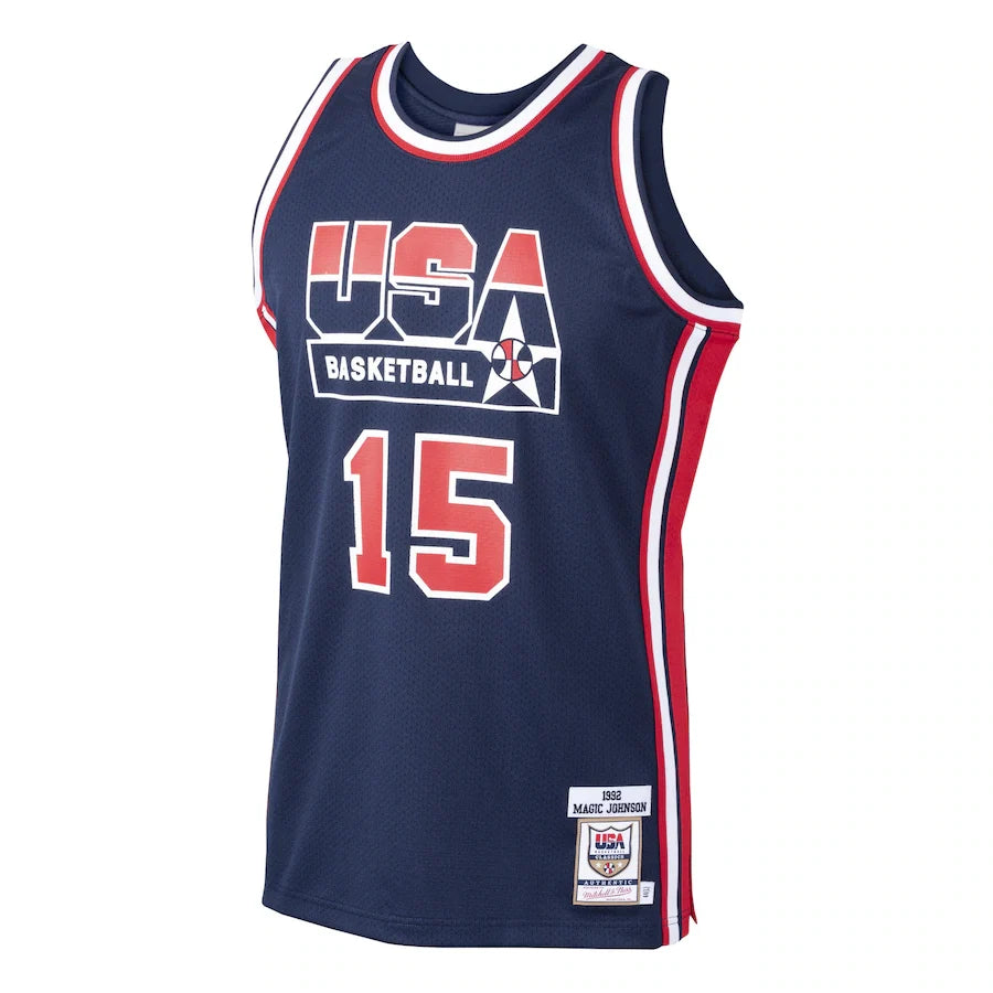 Earvin Magic Johnson USA Olympic Basketball Jersey Mitchell product image 3