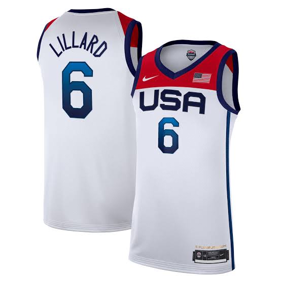 Damian Lillard USA Basketball Olympic Nike Jersey white product image 1