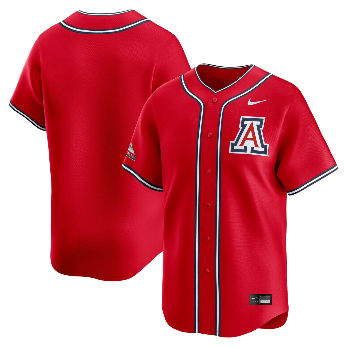 Red Arizona Wildcats Baseball Limited Jersey product image 2, provided for visual reference and product detail review
