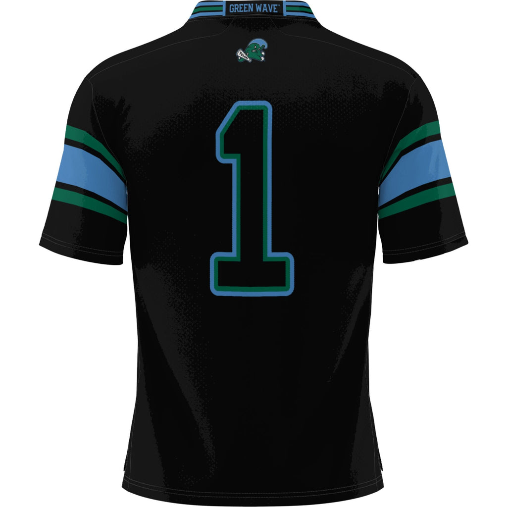 #1 Tulane Green Wave Football Jersey - Black product image 4, provided for visual reference and product detail review