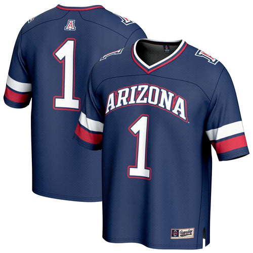 #1 Arizona Wildcats Collegiate Football Fashion Jersey - Navy product image 1, provided for visual reference and product