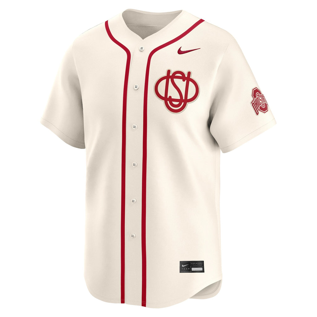 Cream Ohio State Buckeyes Alternate Limited Baseball Jersey product image 3, provided for visual reference and product