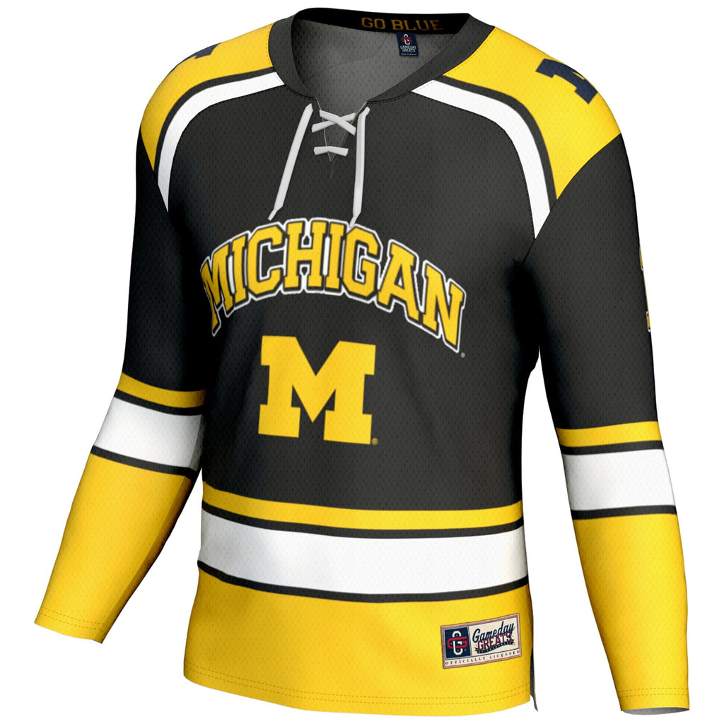 #1 Michigan Wolverines Hockey Jersey - Black product image 3, provided for visual reference and product detail review