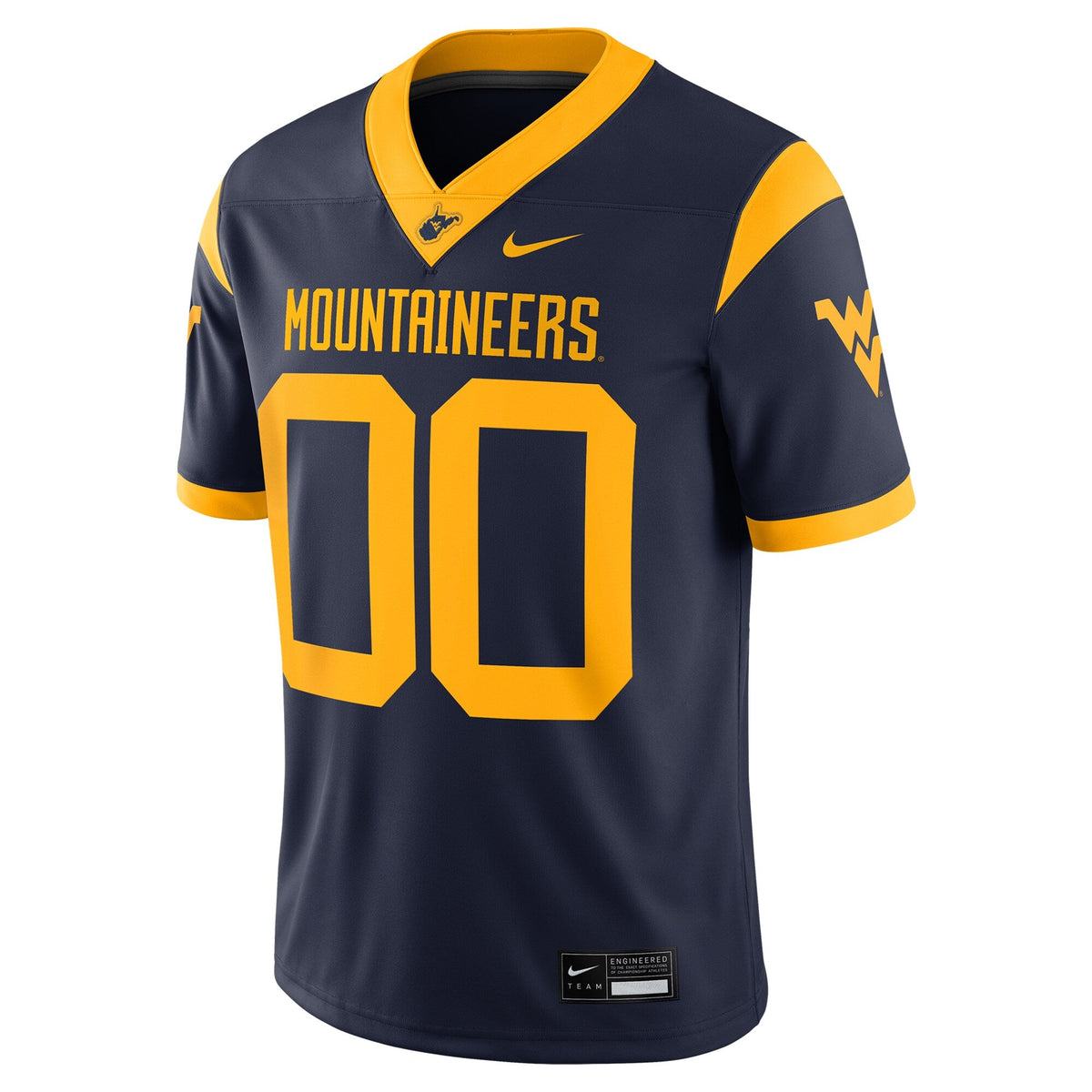 West Virginia Mountaineers NIL Pick-A-Player Football Game Jersey - Navy product image 3, provided for visual reference and