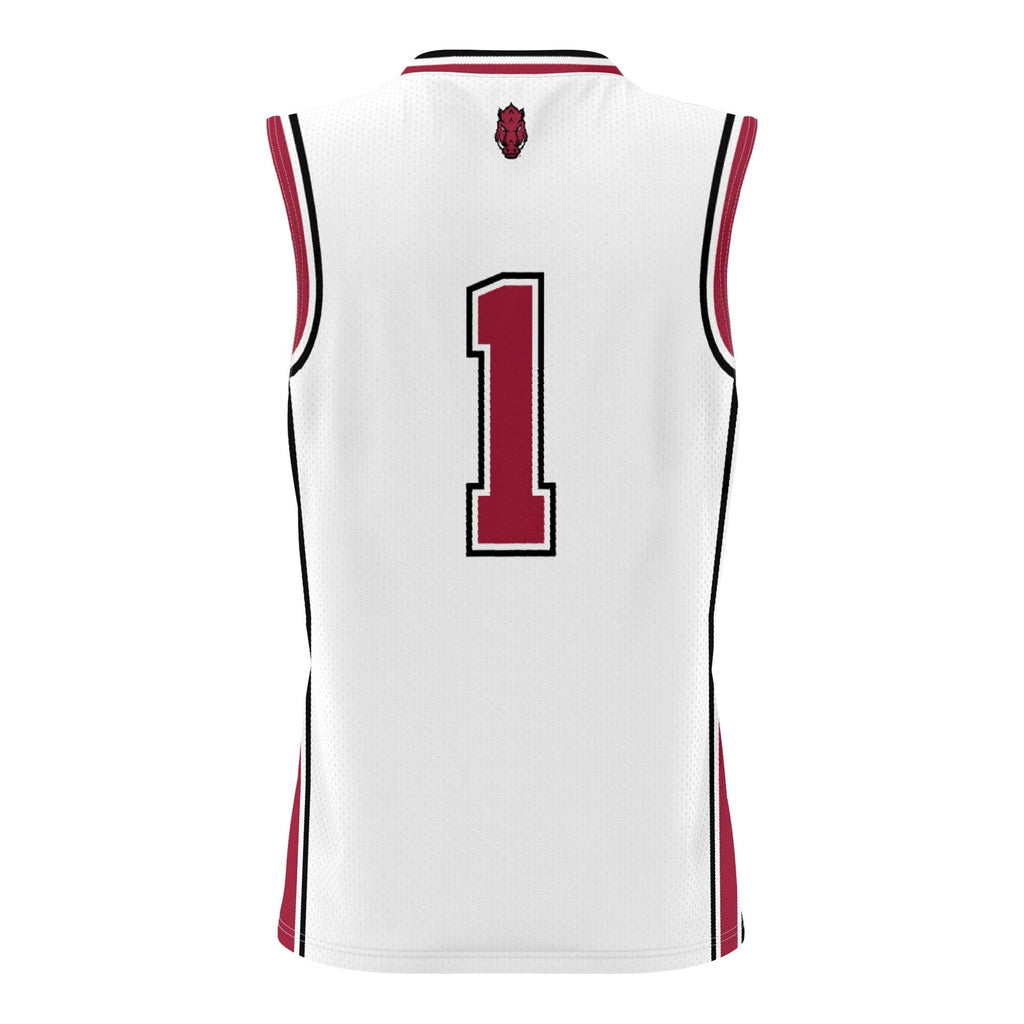#1 Arkansas Razorbacks Lightweight Basketball Jersey - White product image 4, provided for visual reference and product