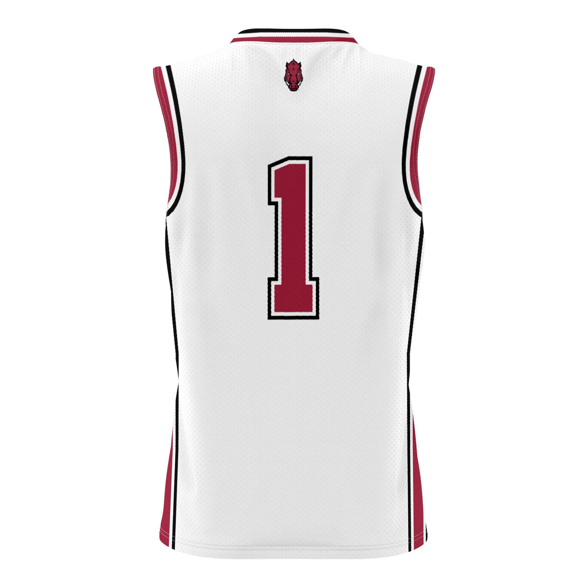 #1 Arkansas Razorbacks Lightweight Basketball Jersey - White product image 4, provided for visual reference and product