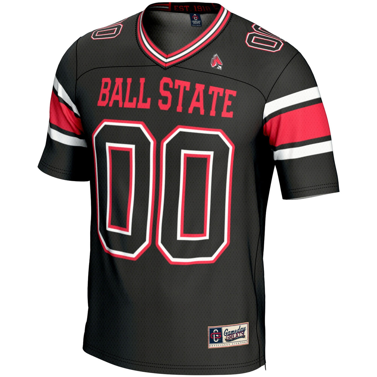 Ball State Cardinals NIL Pick-A-Player Football Jersey - Black product image 3, provided for visual reference and product