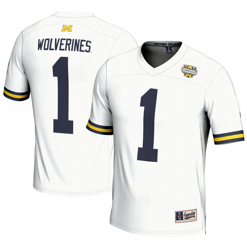 #1 Michigan Wolverines College Football Playoff 2023 National Champions Lightweight Fashion Jersey - White product image 2,
