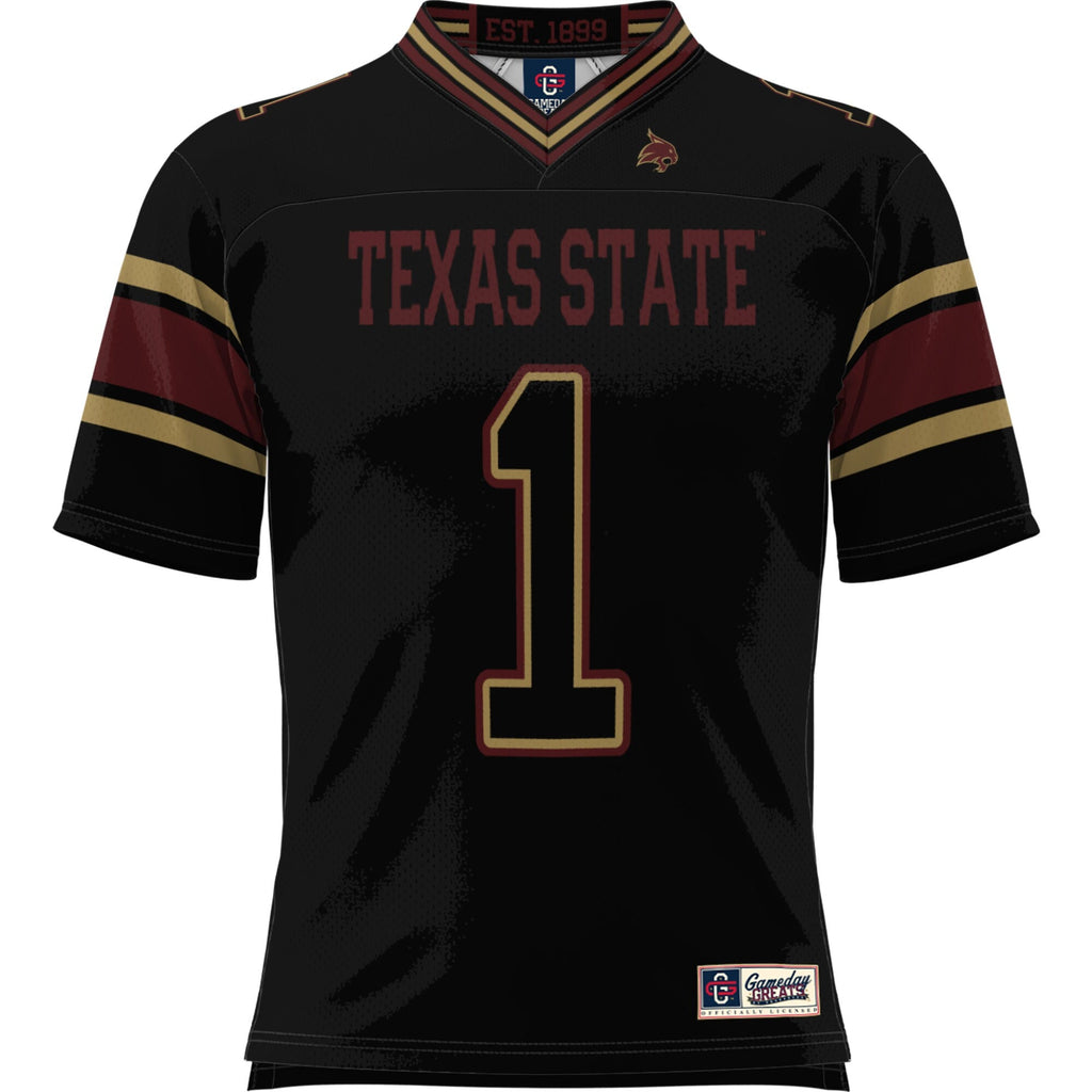 #1 Texas State Bobcats Football Jersey - Black product image 3, provided for visual reference and product detail review